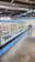 A supermarket aisle contains a long refrigerated display filled with various packaged products. Bright lighting illuminates the area, highlighting items such as meats and dairy. The floor is polished concrete, and a shopping cart is visible in the distance.