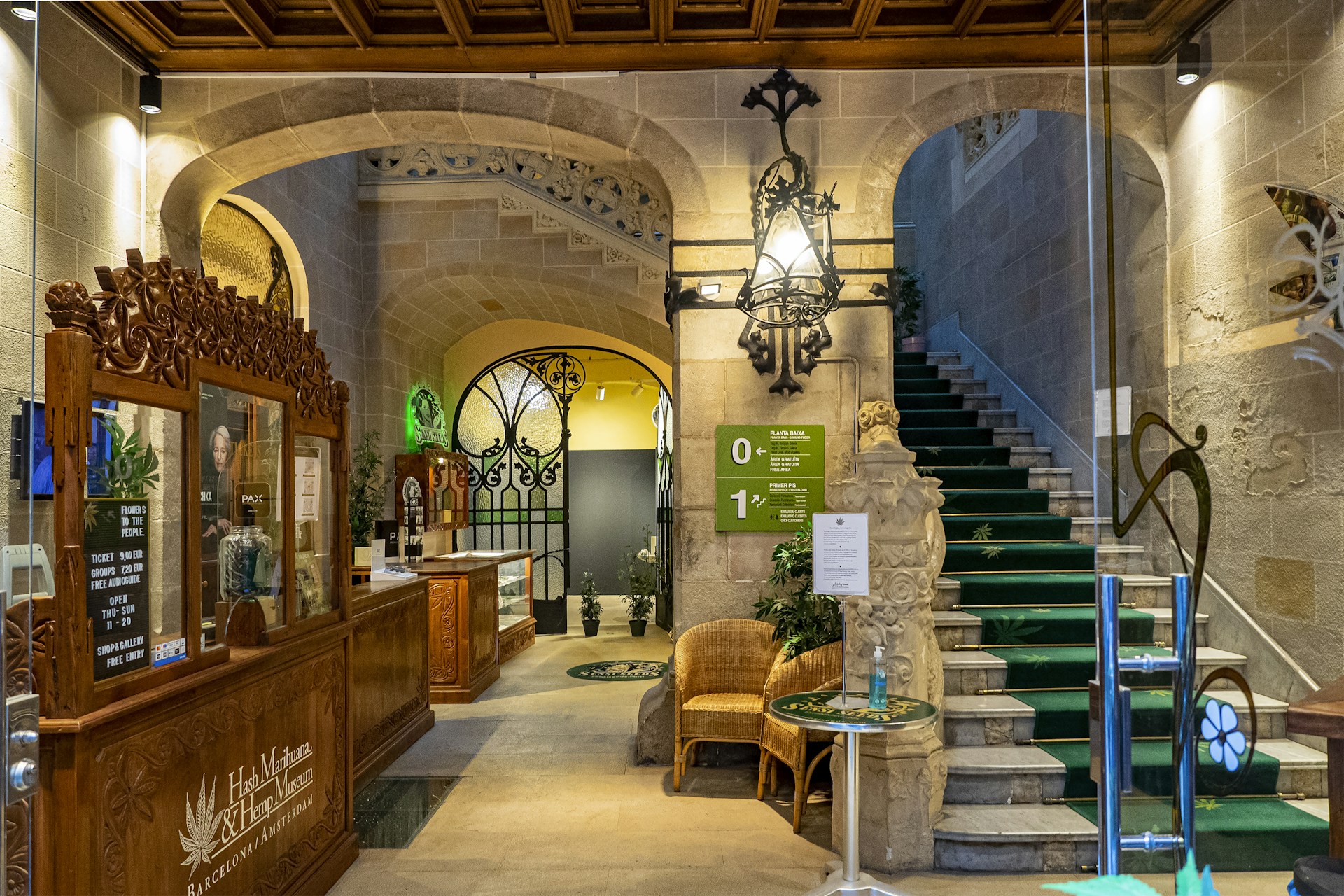 a staircase in a building