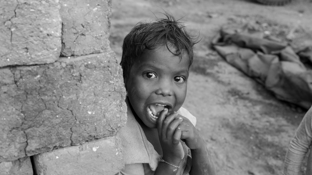 a young girl eating