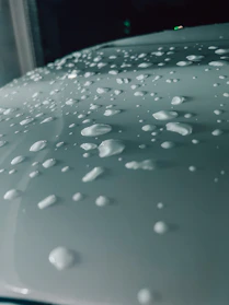 a close up of water drops
