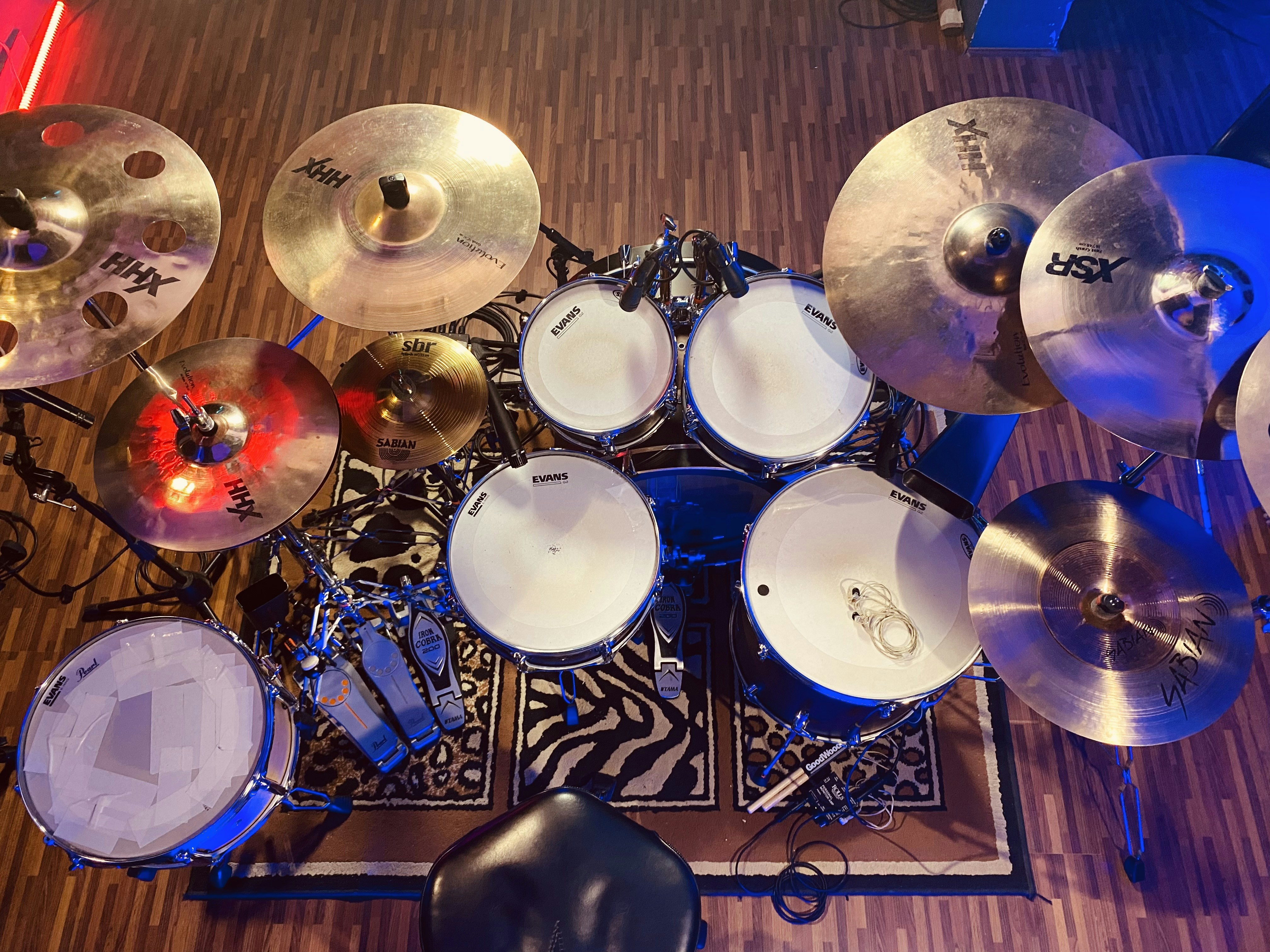 Pearl Drum Setup Overhead View