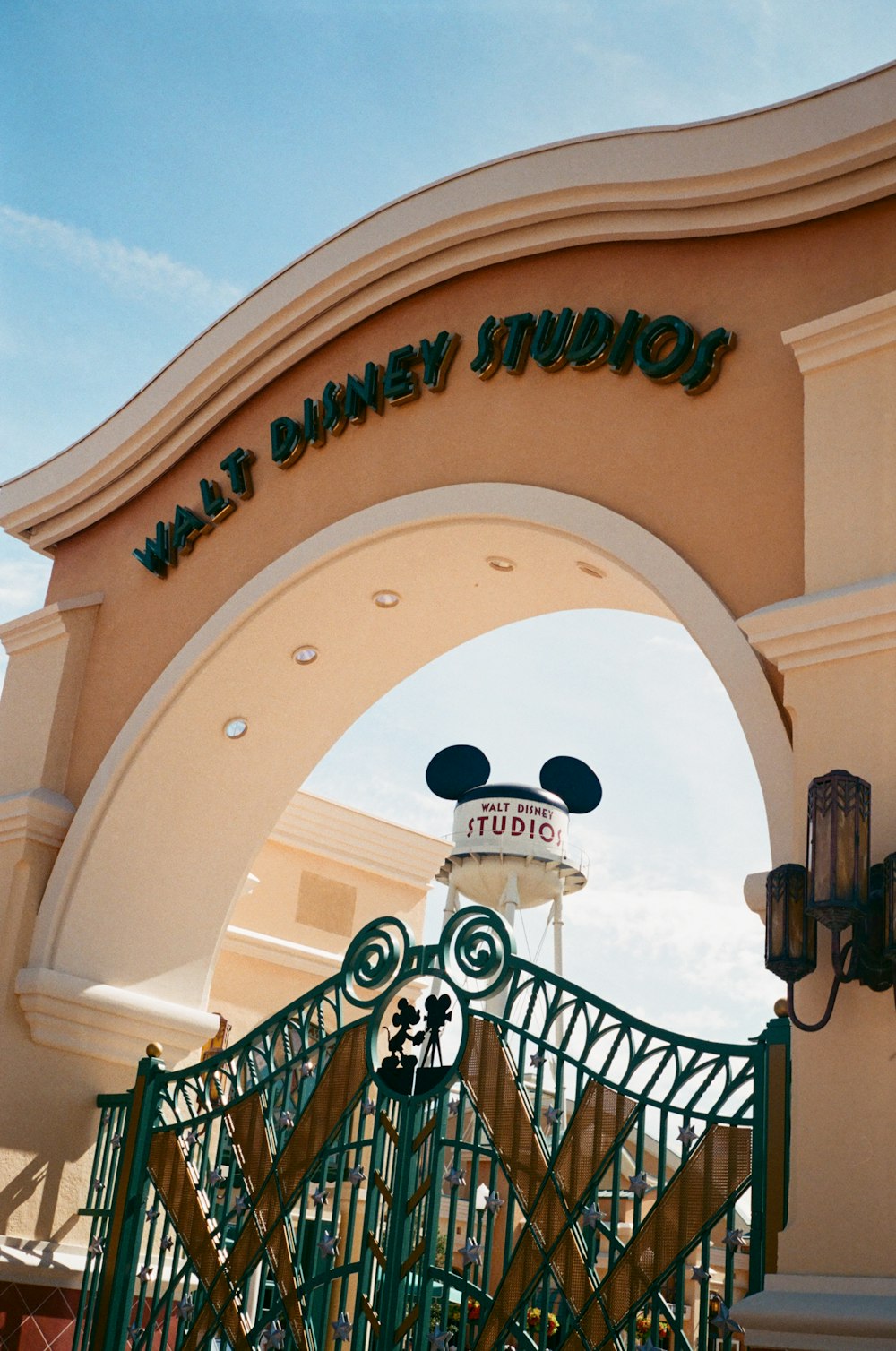 a gate in front of a building