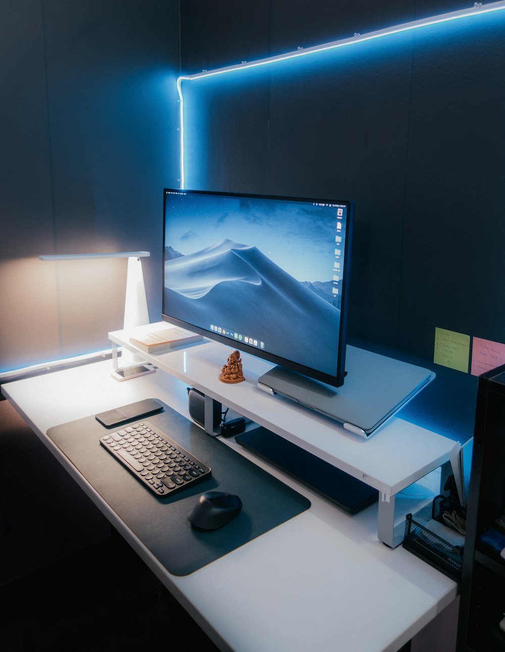 a computer on a desk