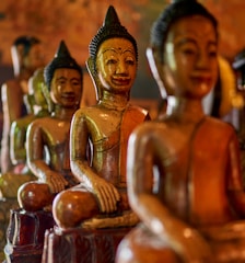 a group of statues