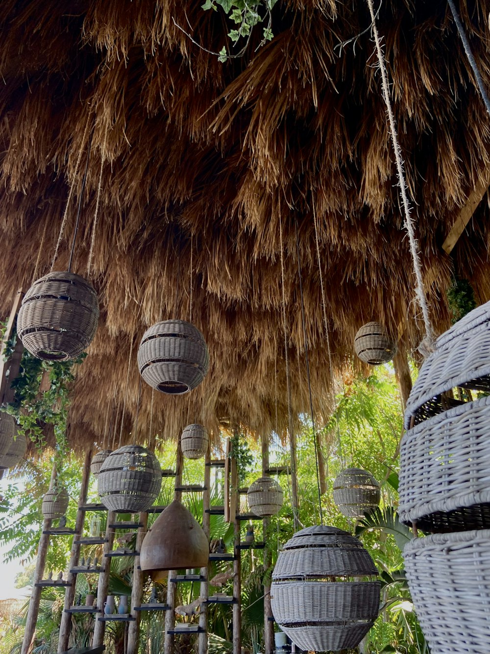 a hut with a hammock