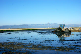 a tractor in a field