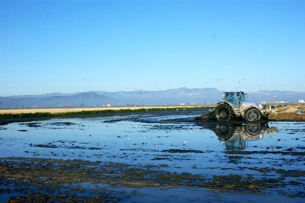 a tractor in a field