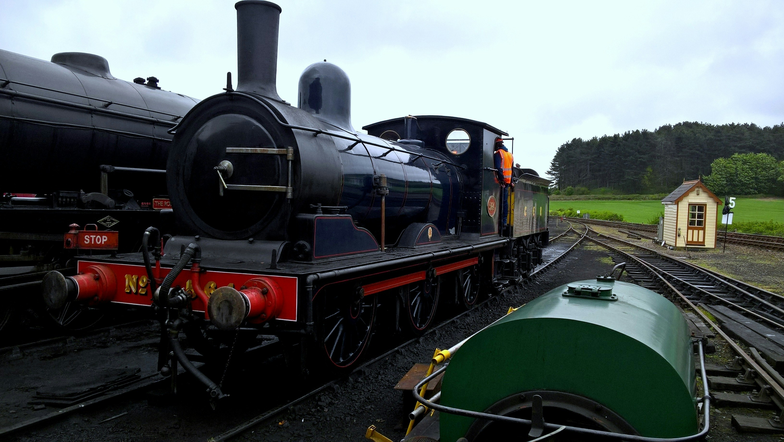 a train on the railway tracks