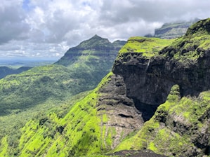 a valley with green hills