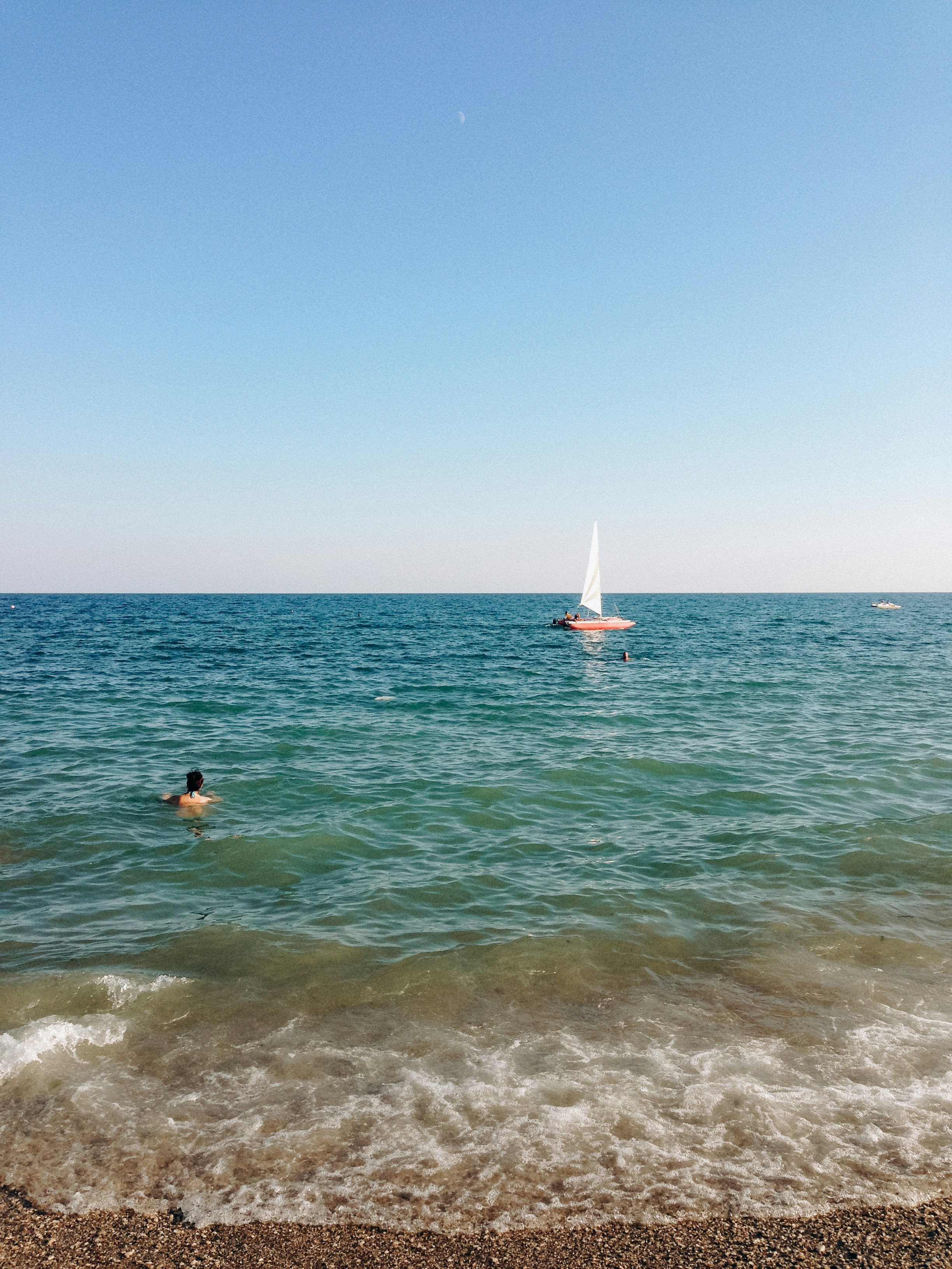 a person swimming in the ocean