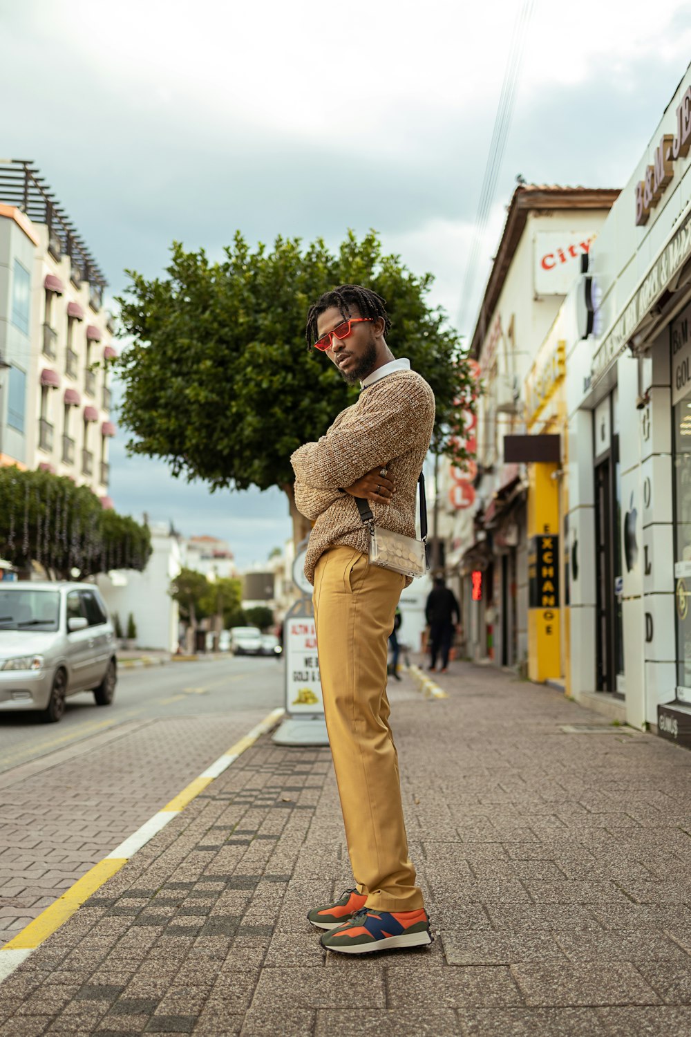 a man standing on a street