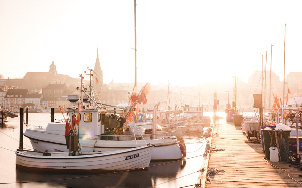 a boat docked at a pier