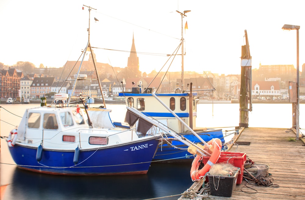 boats docked at a pier