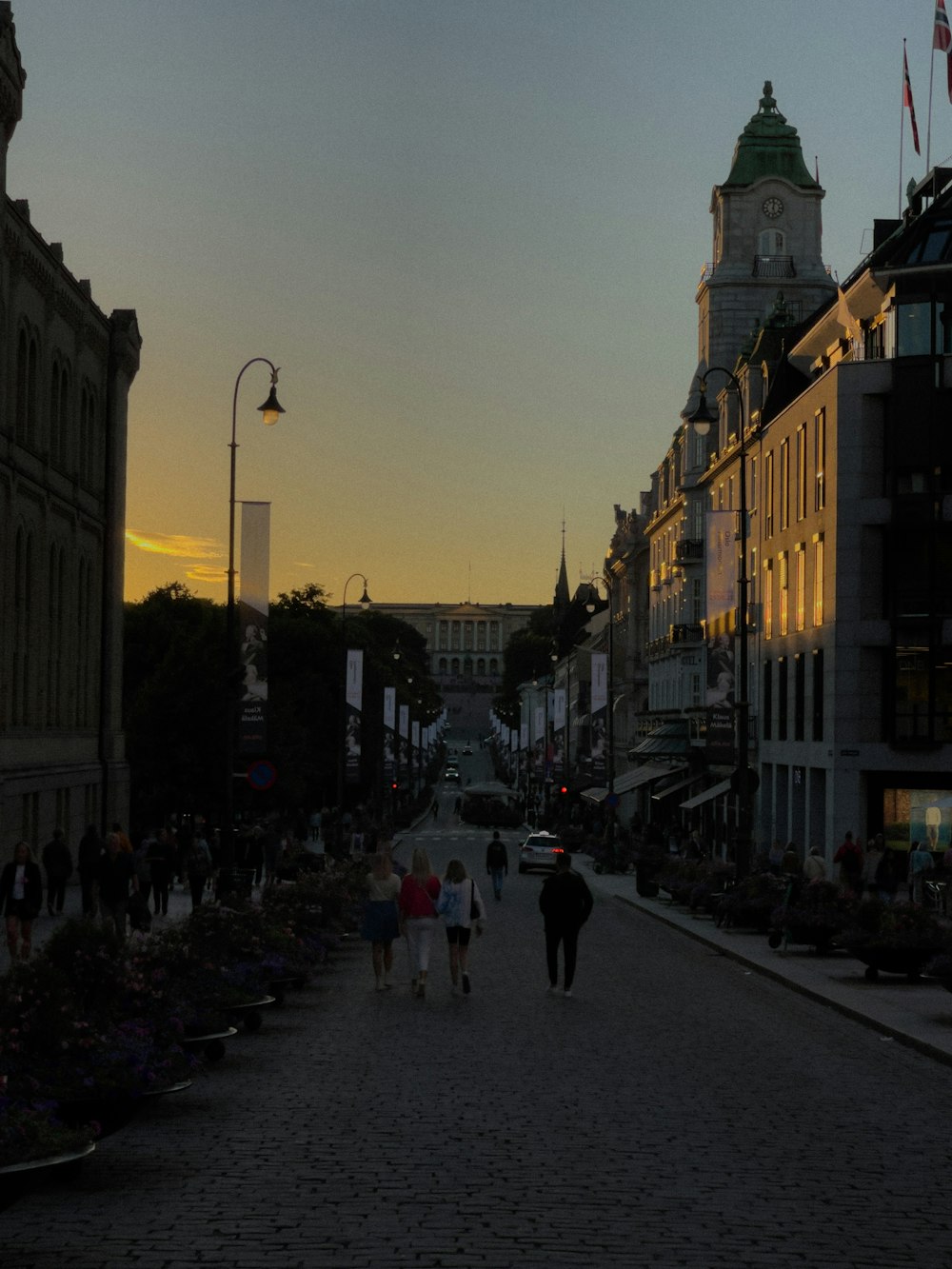 people walking on a street