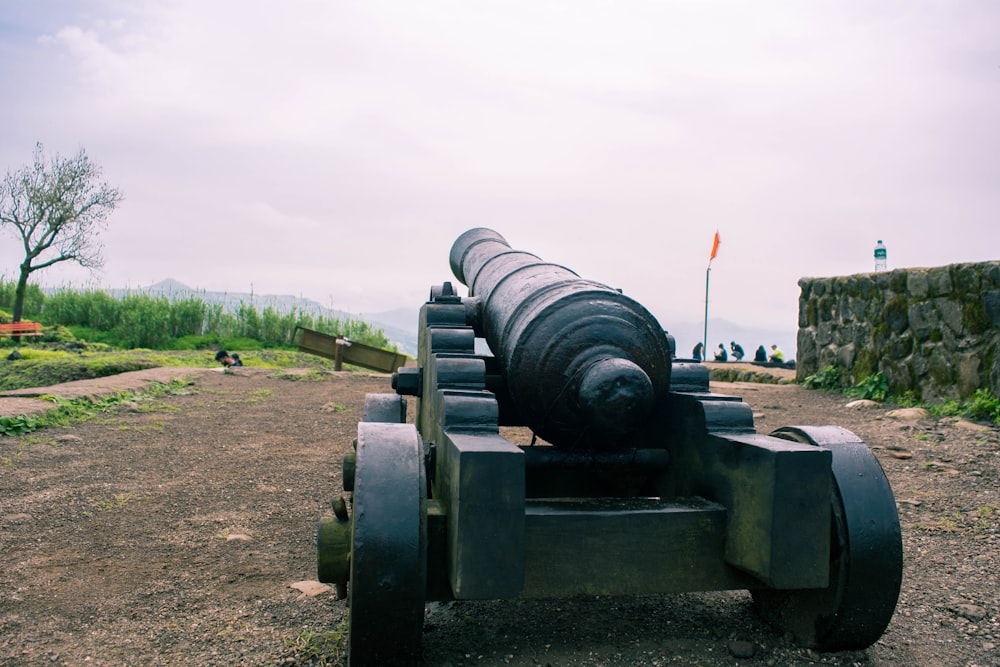 a cannon on a concrete surface