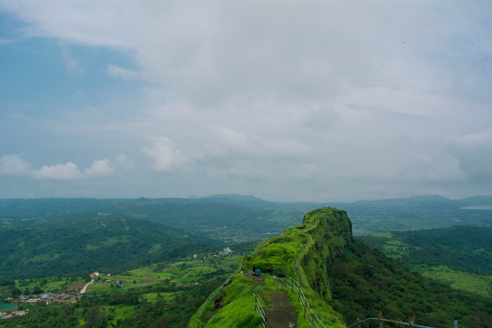 a landscape with hills and trees