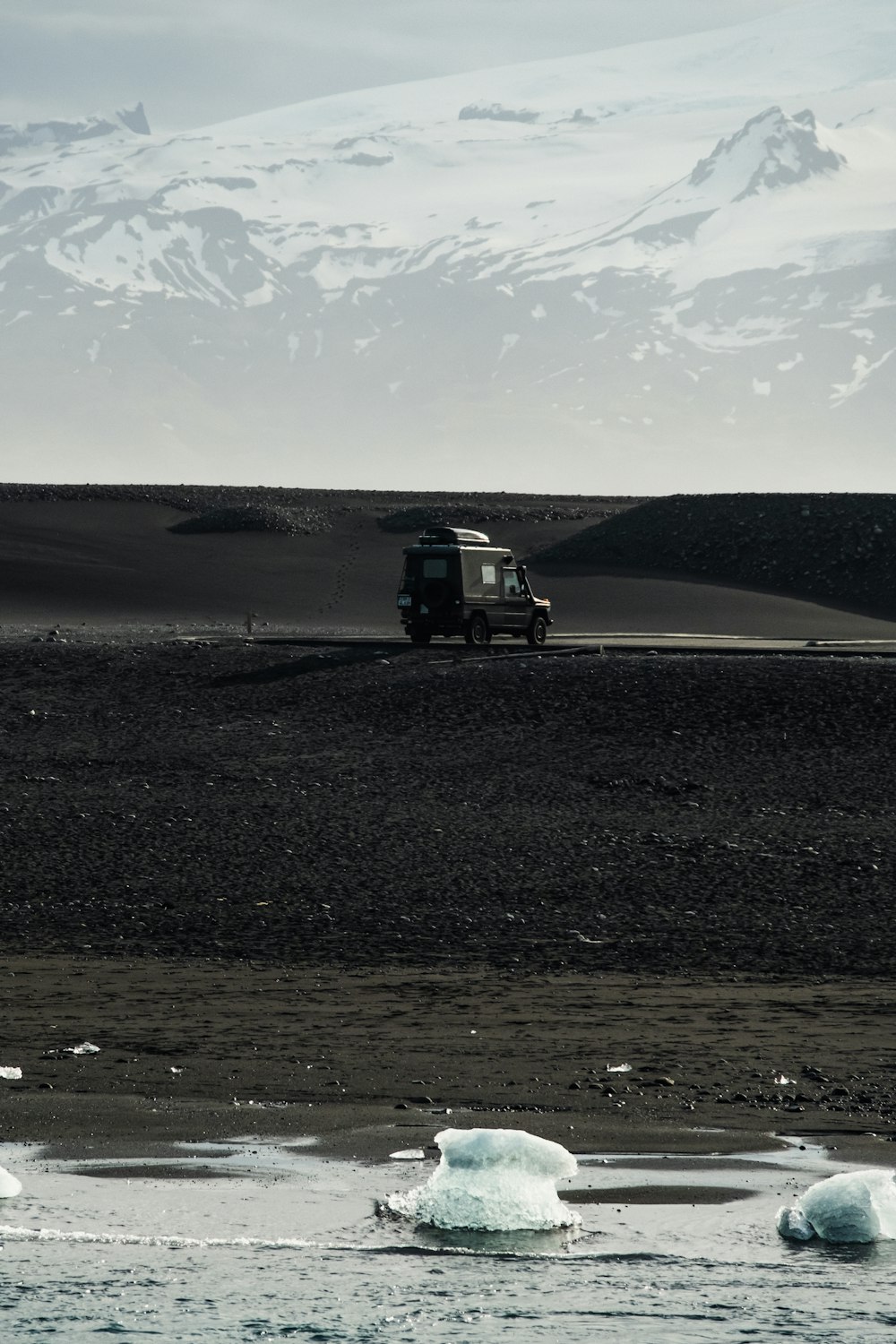 a truck driving on a road