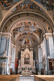 a large ornate building with statues