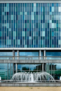 Commercial building equipped with water-saving technology.