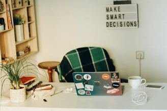 a laptop on a table