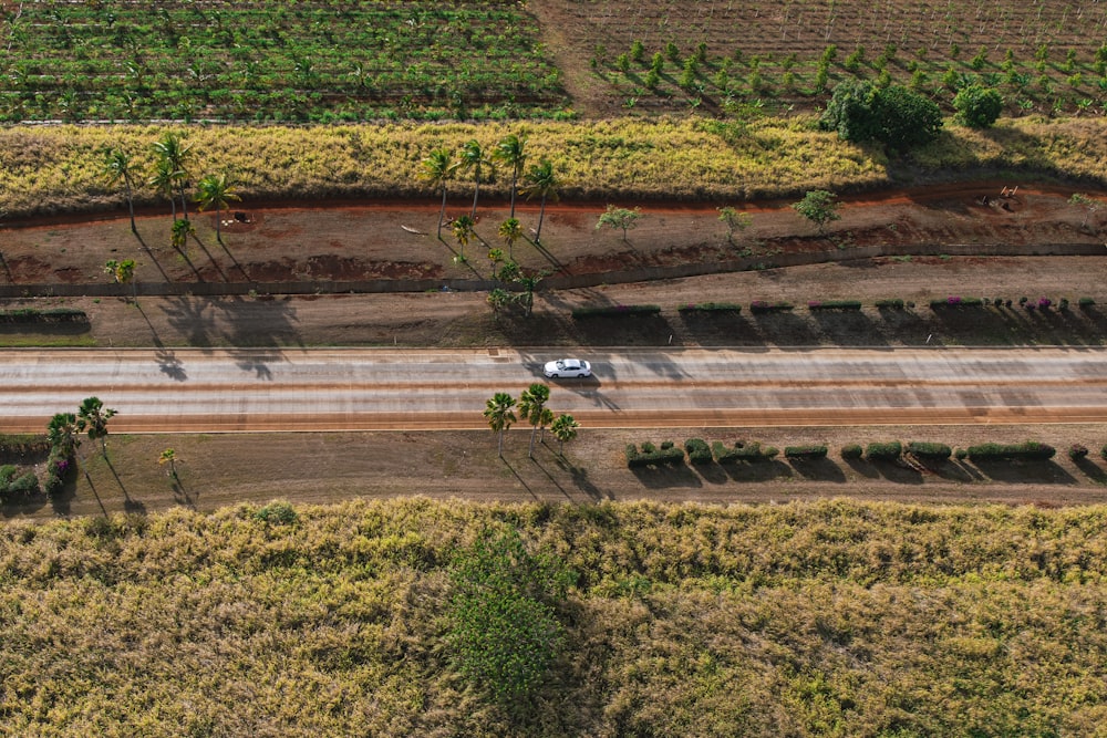 a car driving on a road