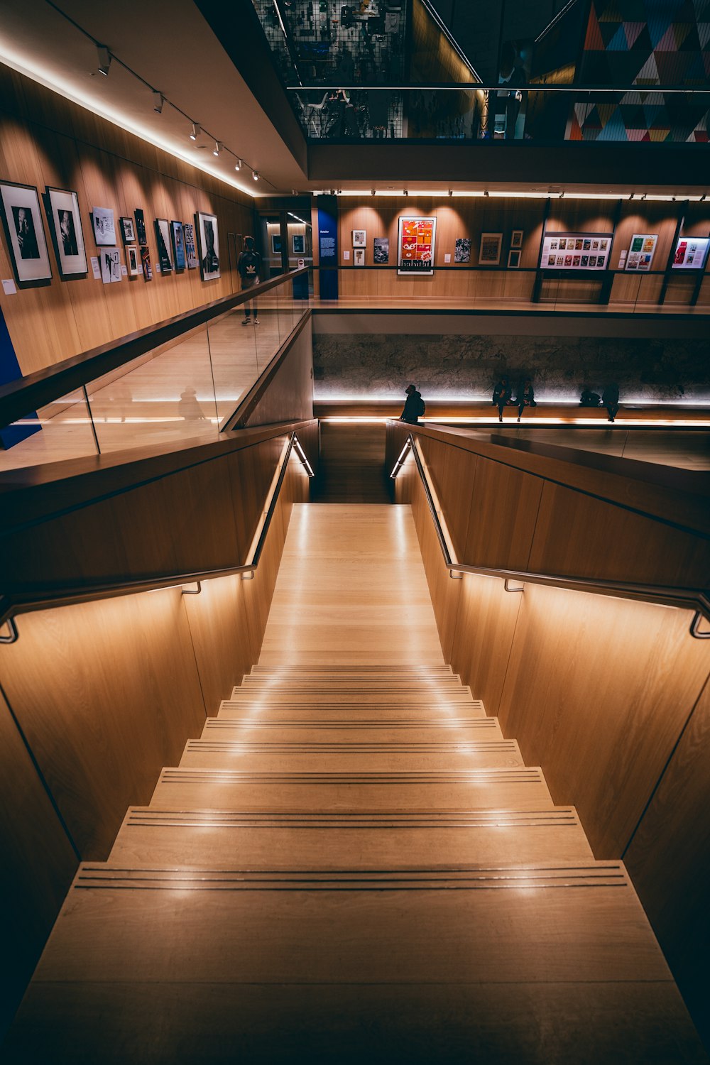 a bowling alley with a person standing in the middle