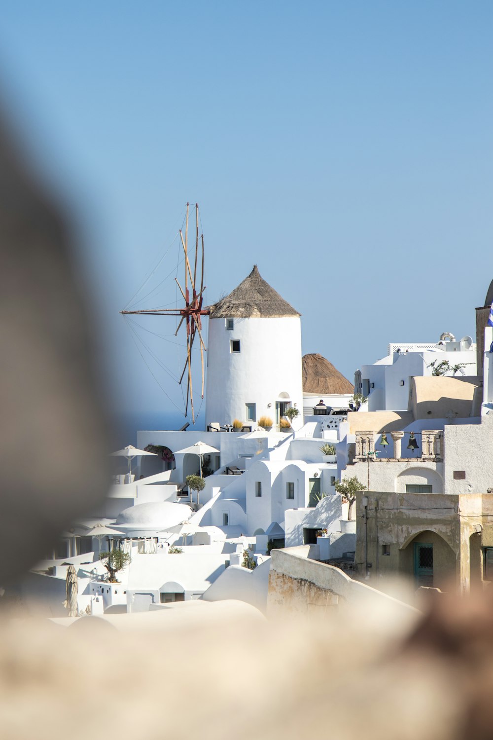 a white building with a tower