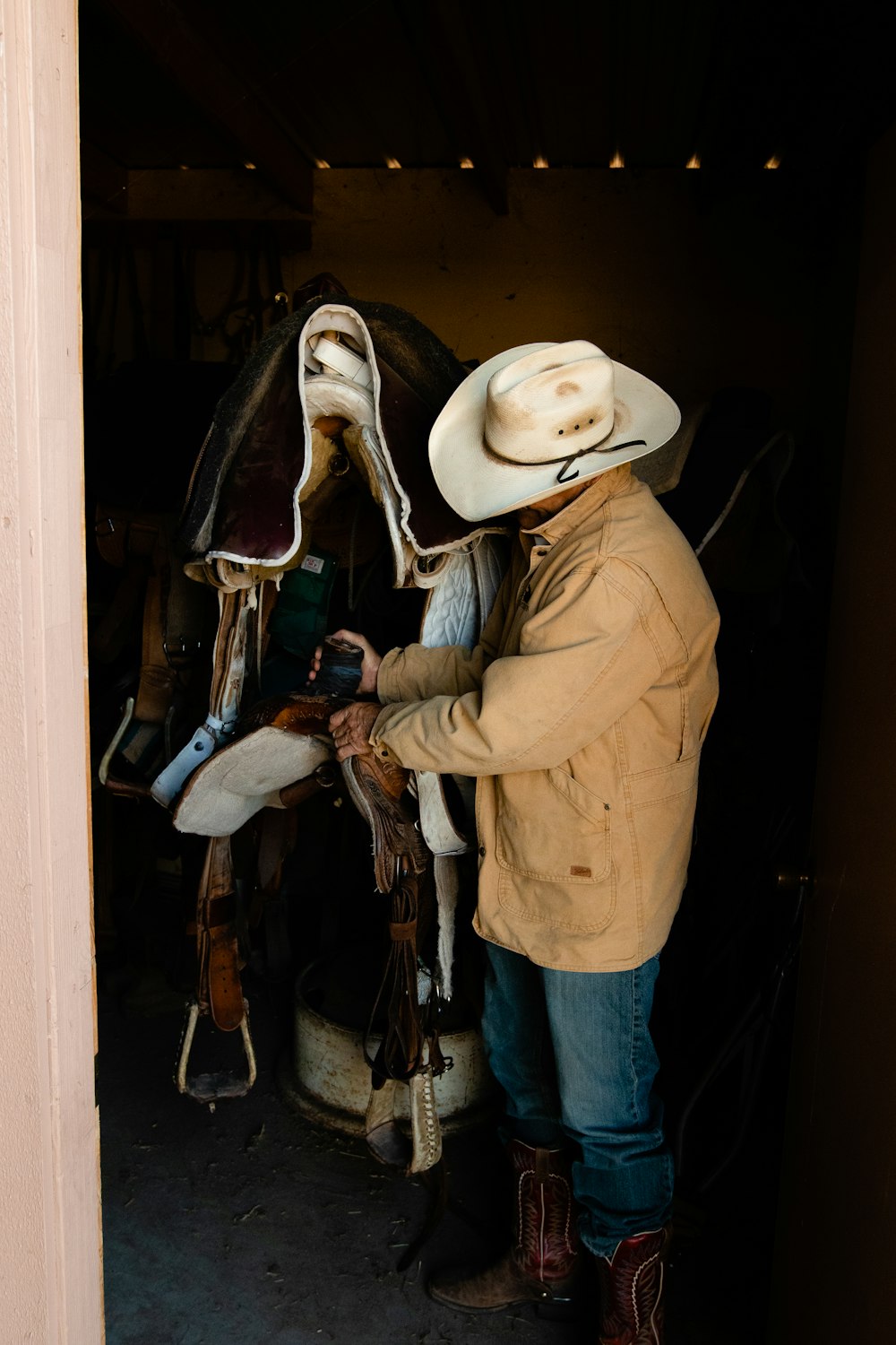 a person holding a horse mask