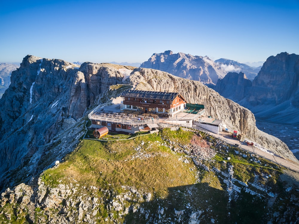 a building on a mountain