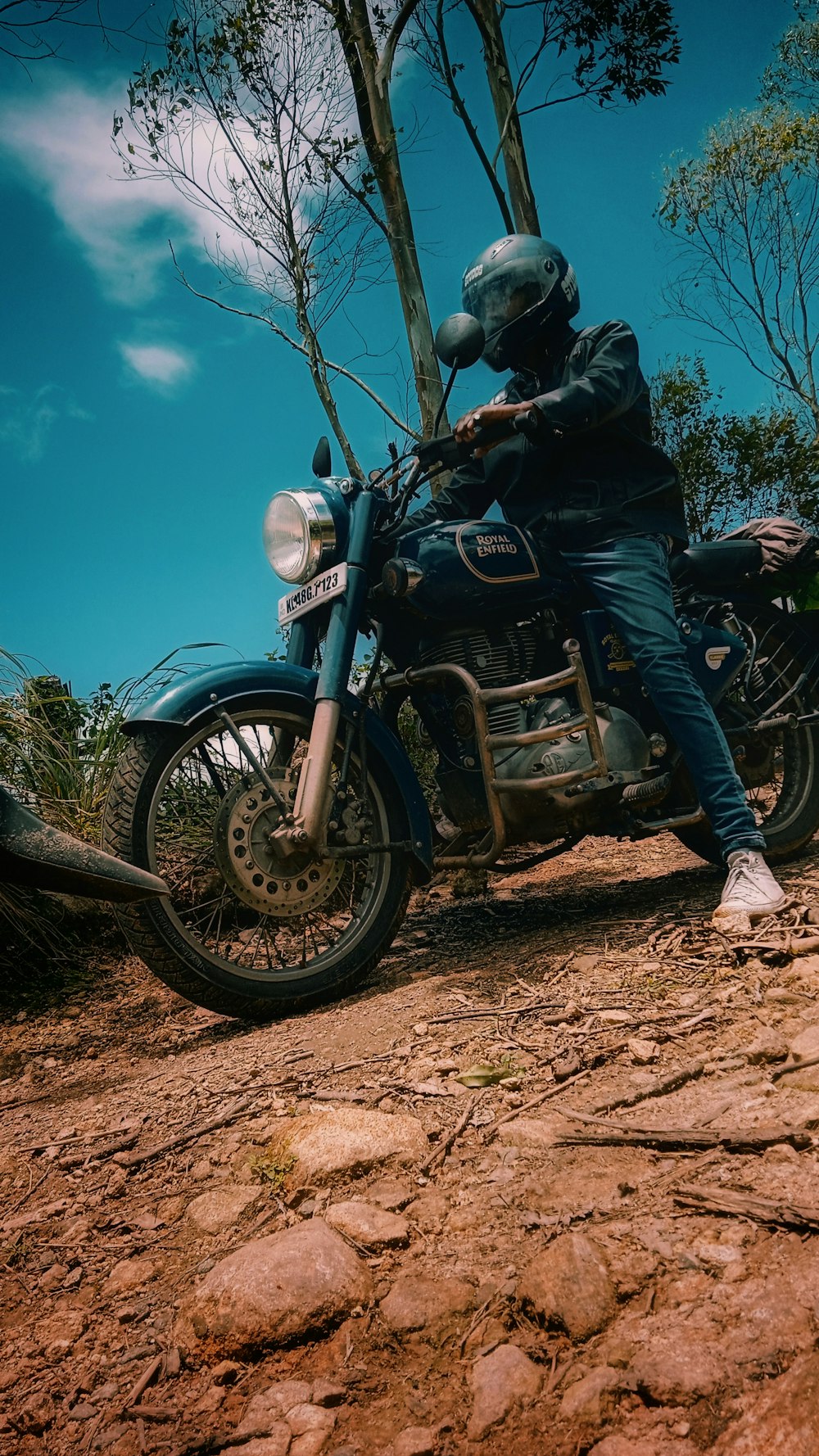 a man on a motorcycle