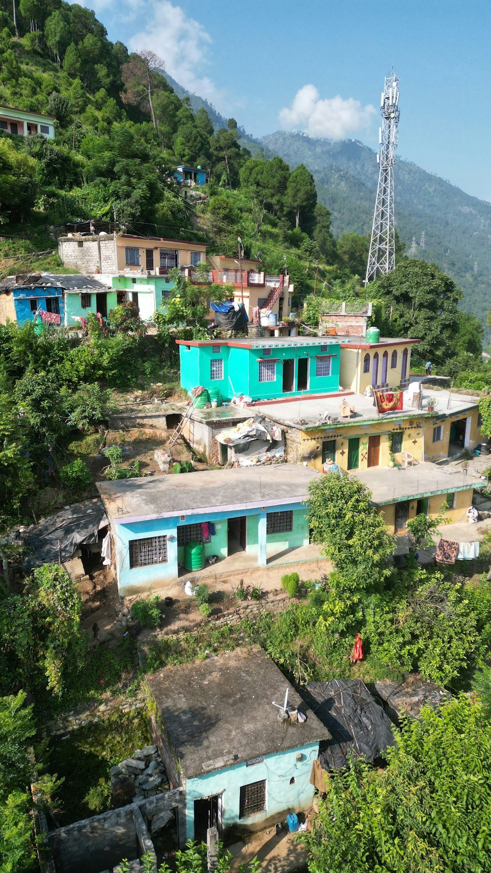 a group of buildings in a valley