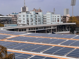 A solar panel installation at a large organization in Jharkhand.