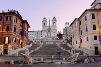 Dusk at the Spanish Steps in Rome