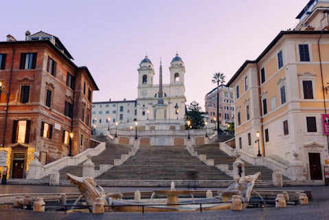 Dusk at the Spanish Steps in Rome