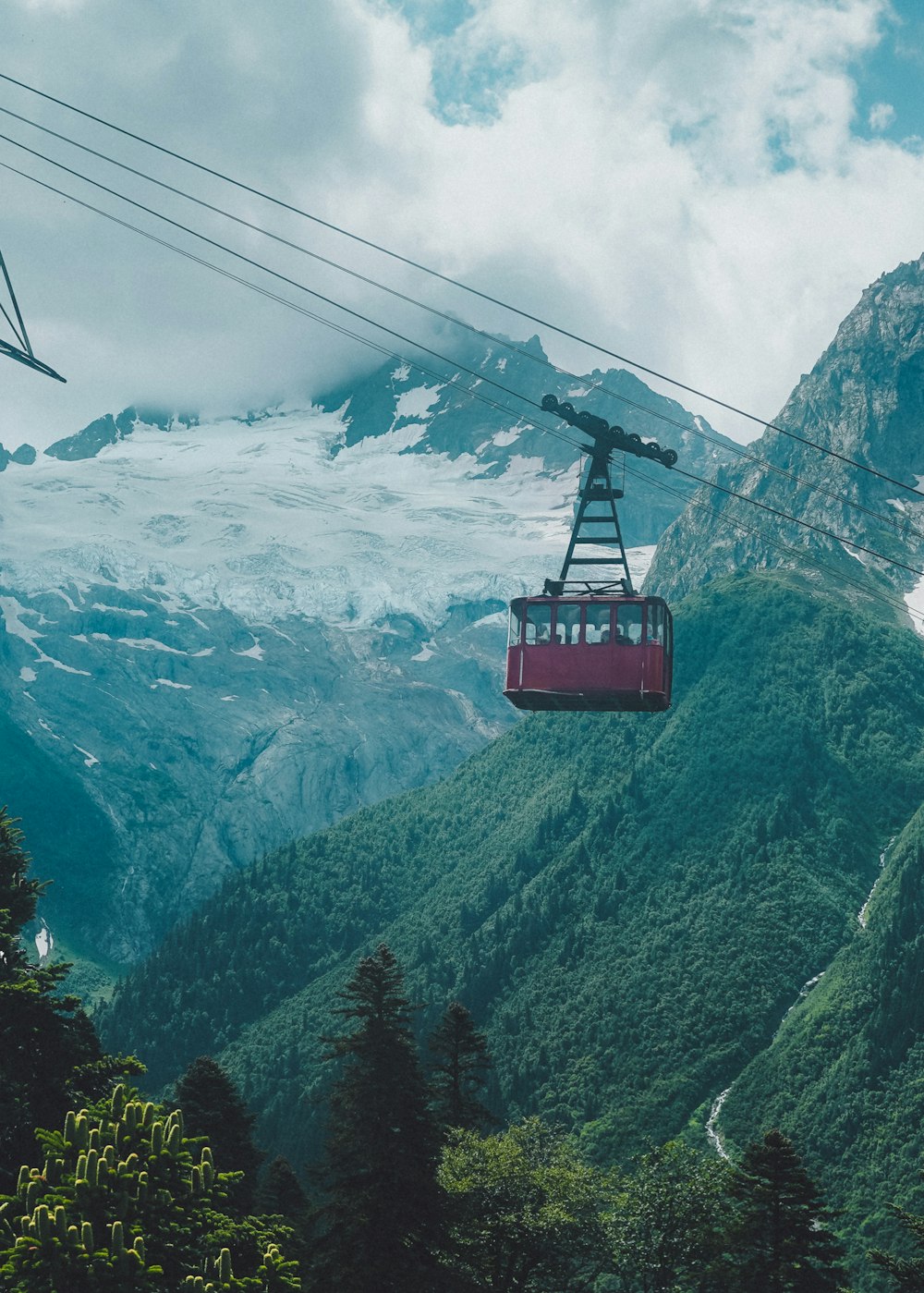 a chairlift above a mountain
