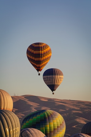 a group of hot air balloons in the sky