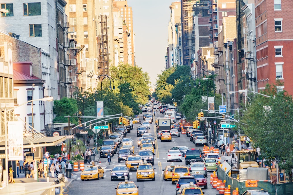 a busy street with cars