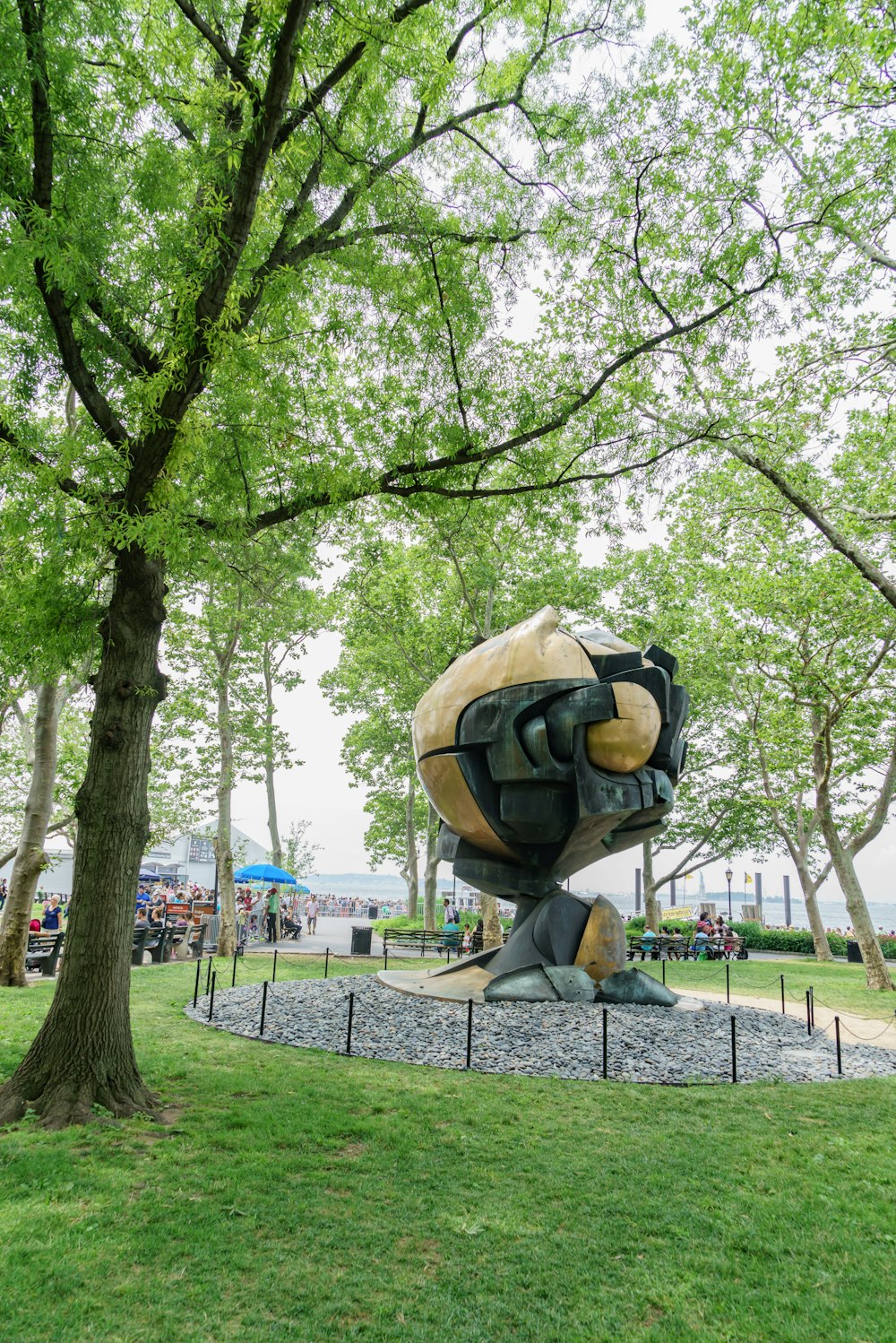 a statue in a park