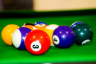 a group of balls on a table