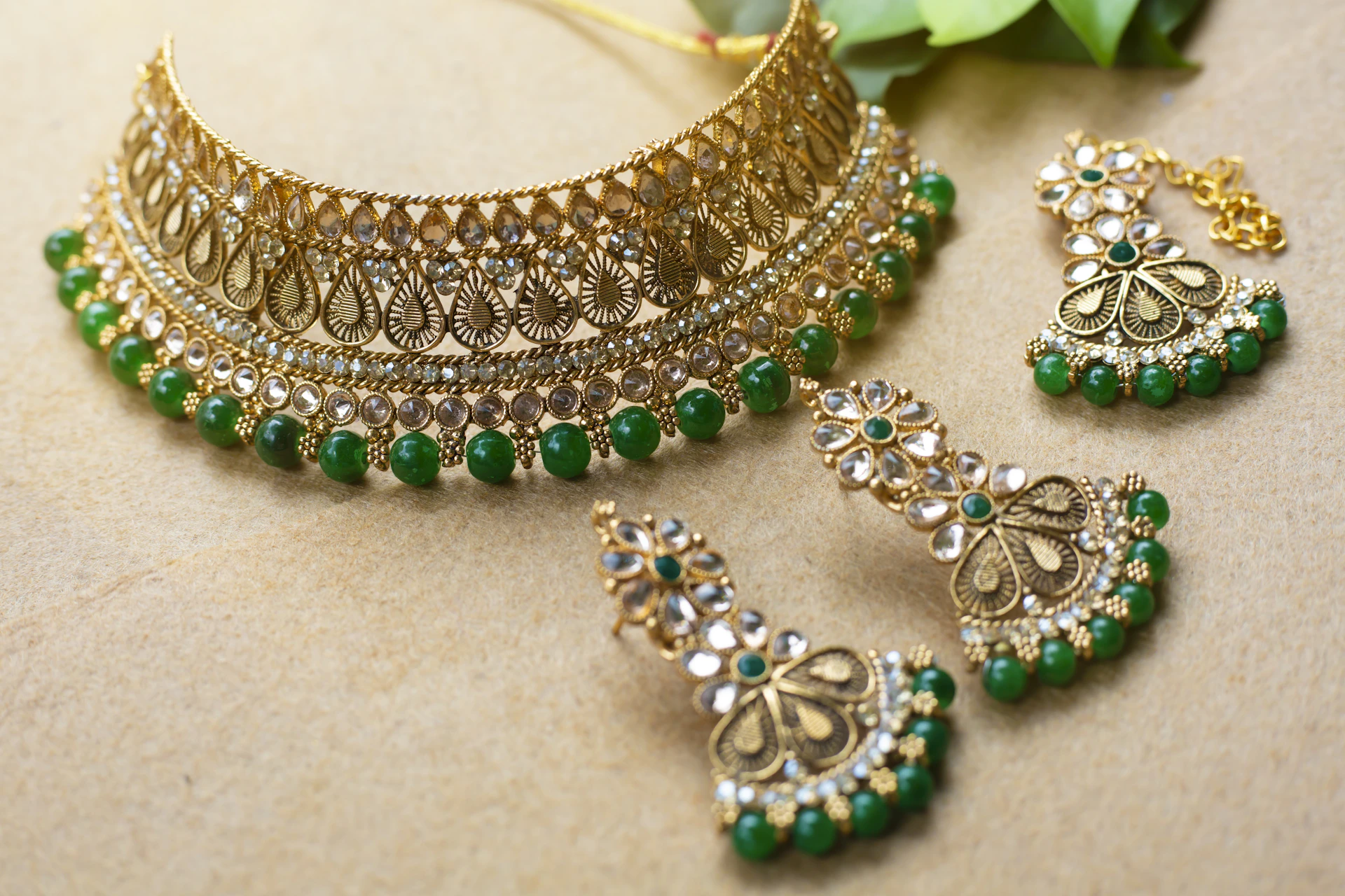a necklace with beads