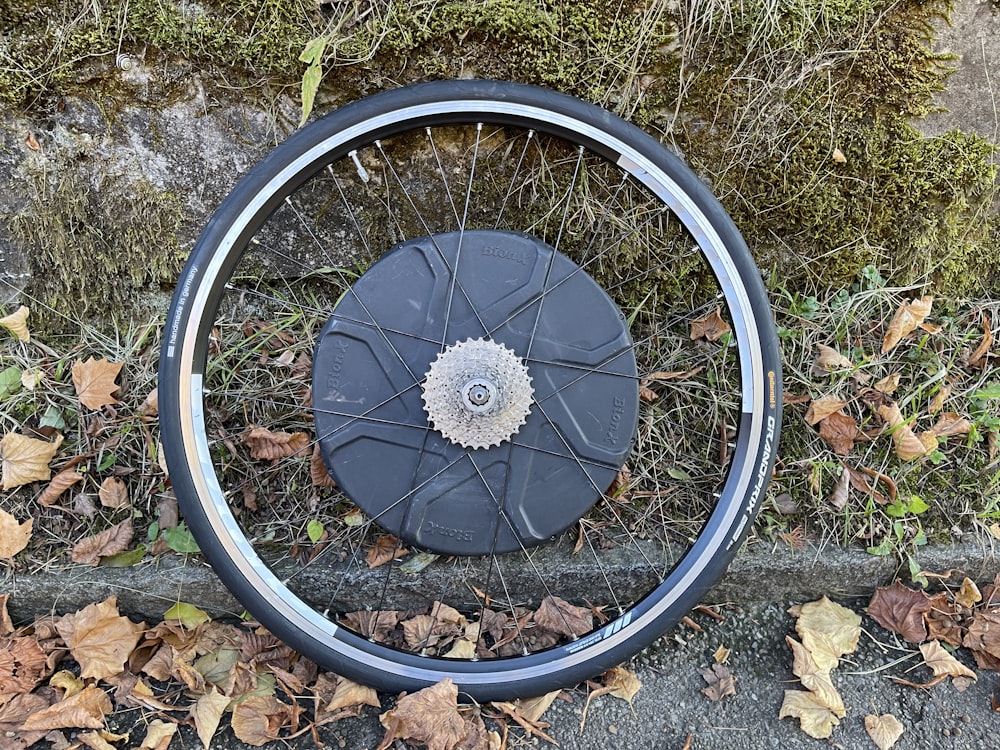a black tire on the ground