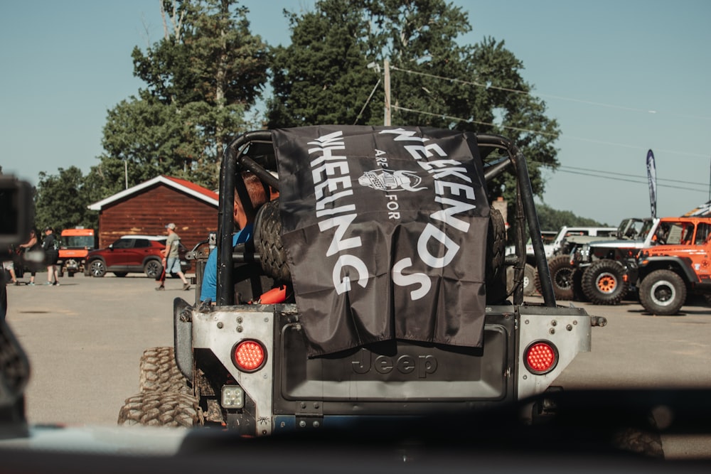 a truck with a large advertisement