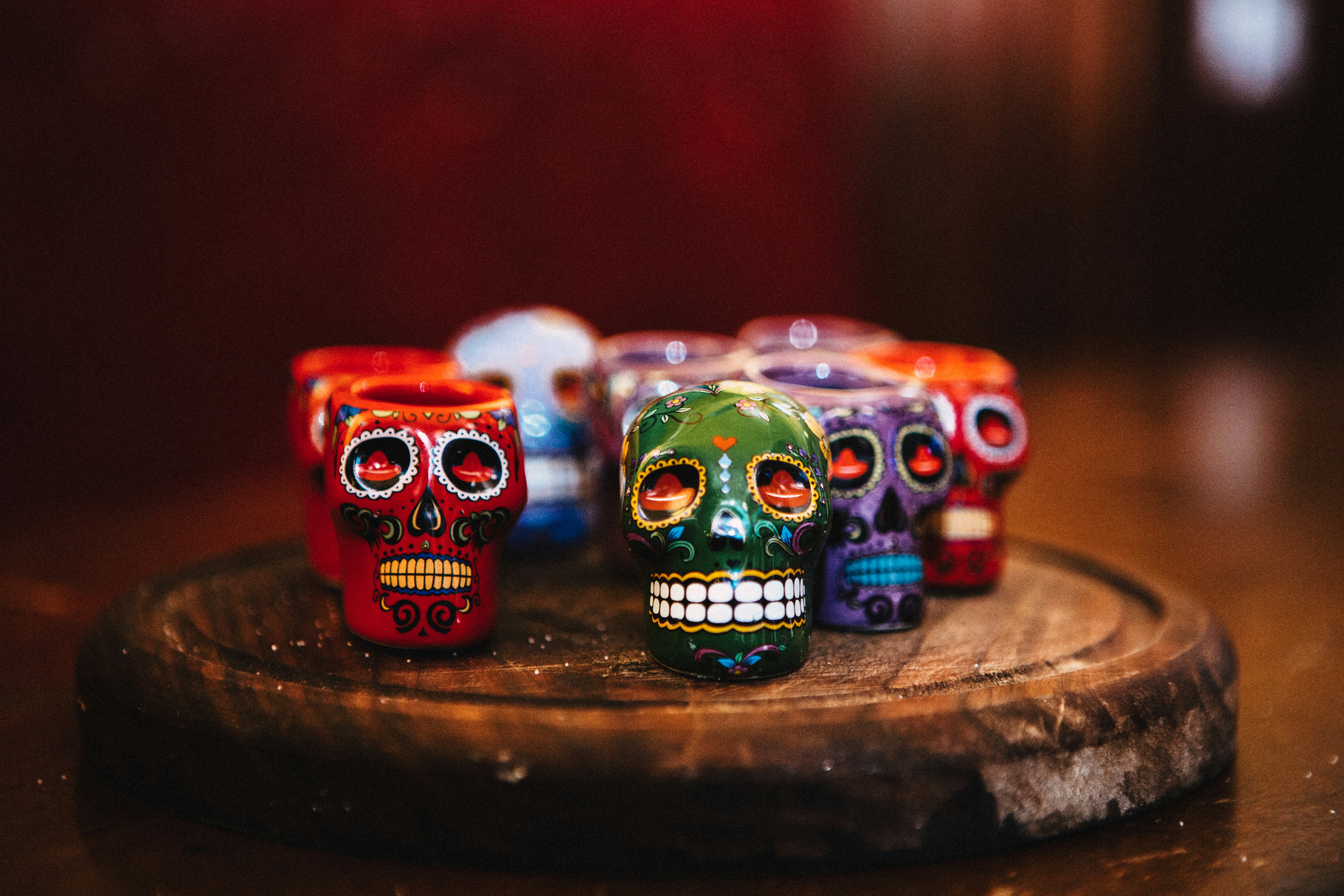 a group of painted eggs