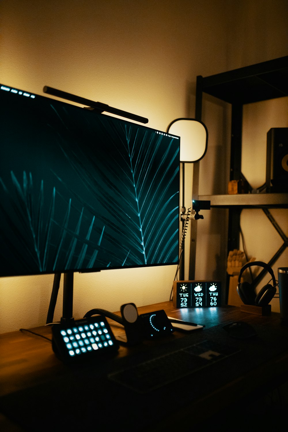 a black screen on a desk