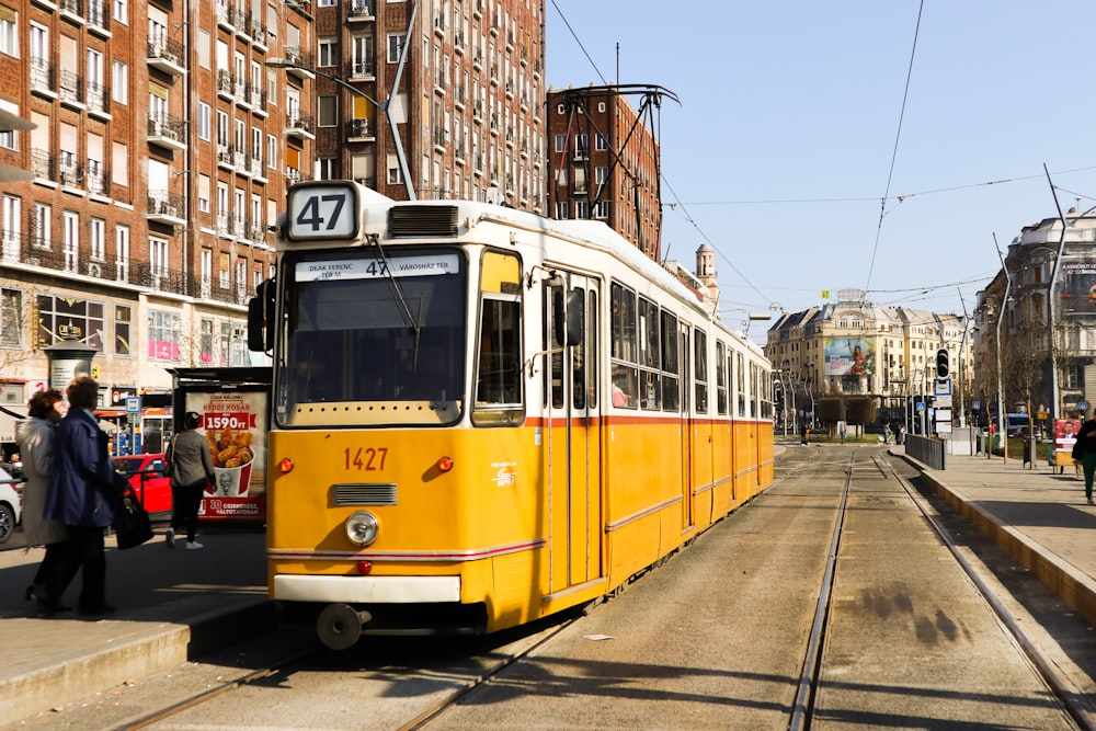 a trolley on a street