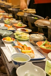 a table full of food