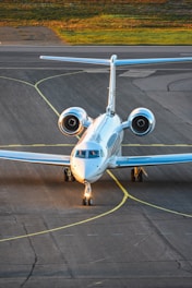 a plane on the runway