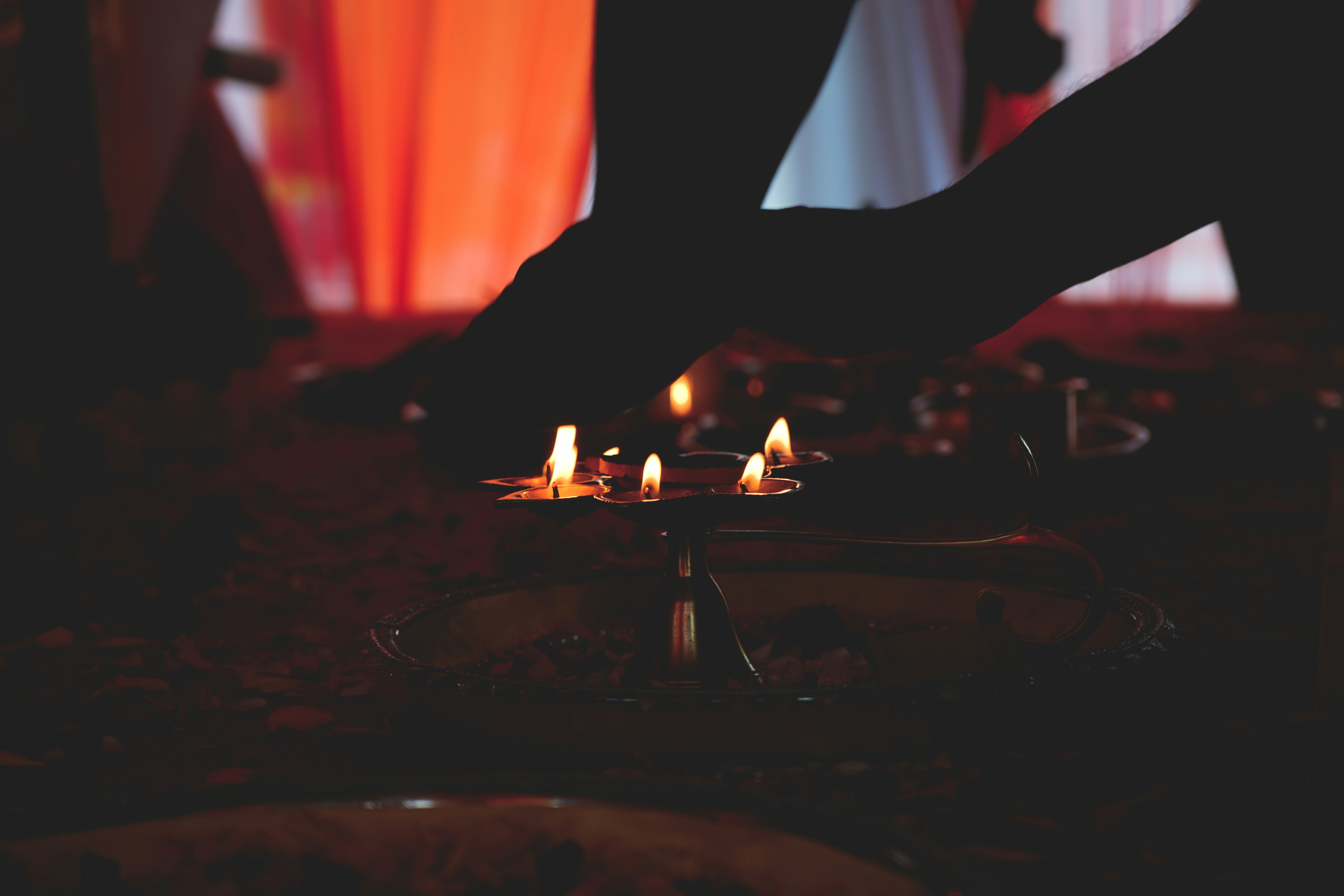 a group of candles on a table