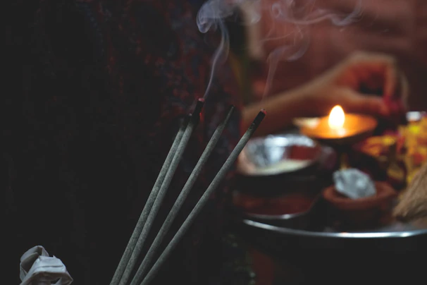 a fire burning in a pit