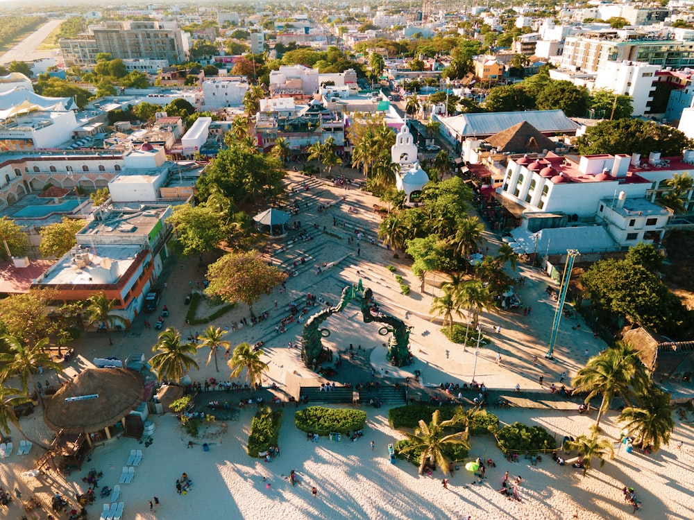 a high angle view of a park